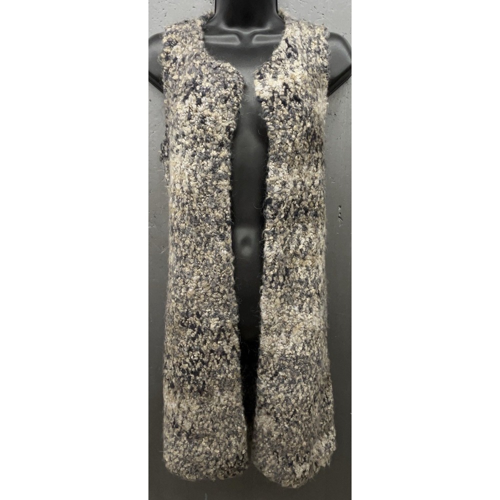 Cocogio Wool Cardigan Sweater Vest XS Brown Gray Long Open Italy Boho Retro Chic